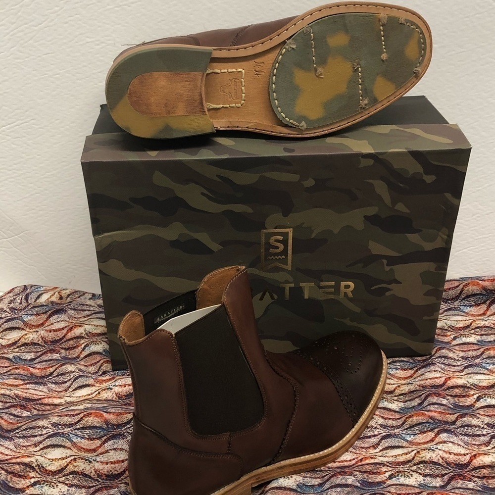 Sabatter boot slip on brandy round toe leather - Picture 4 of 4
